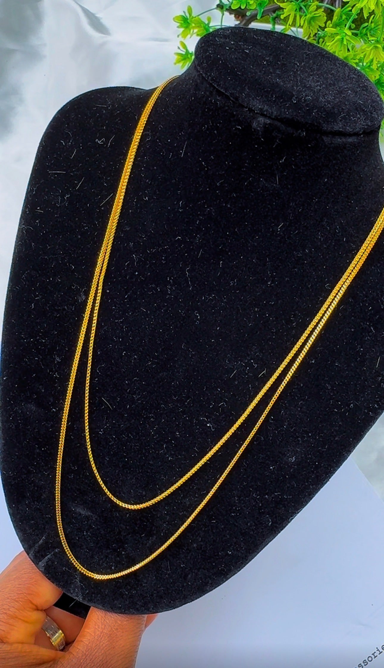 21 Karat Solid Gold Franco Chain Necklace | (18” - 3.6g) | (20” - 4.0g)