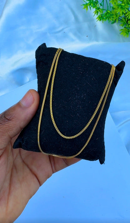 21 Karat Solid Gold Franco Chain Necklace | (18” - 3.6g) | (20” - 4.0g)