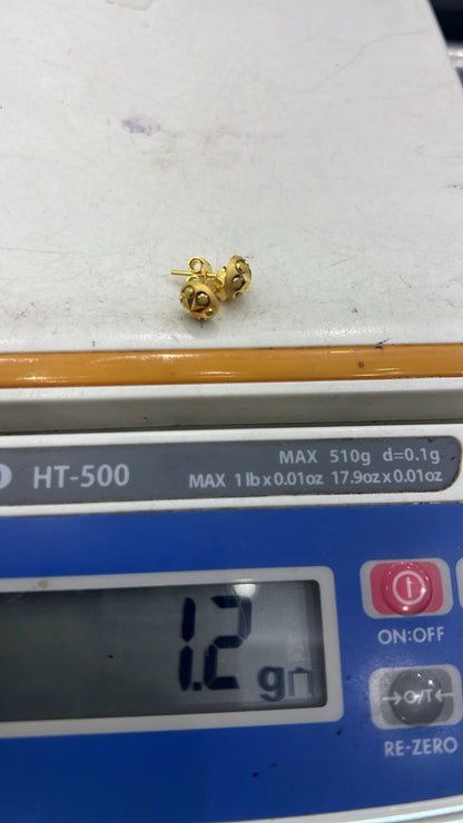 Diigab 21ct Real Gold Stud Earrings