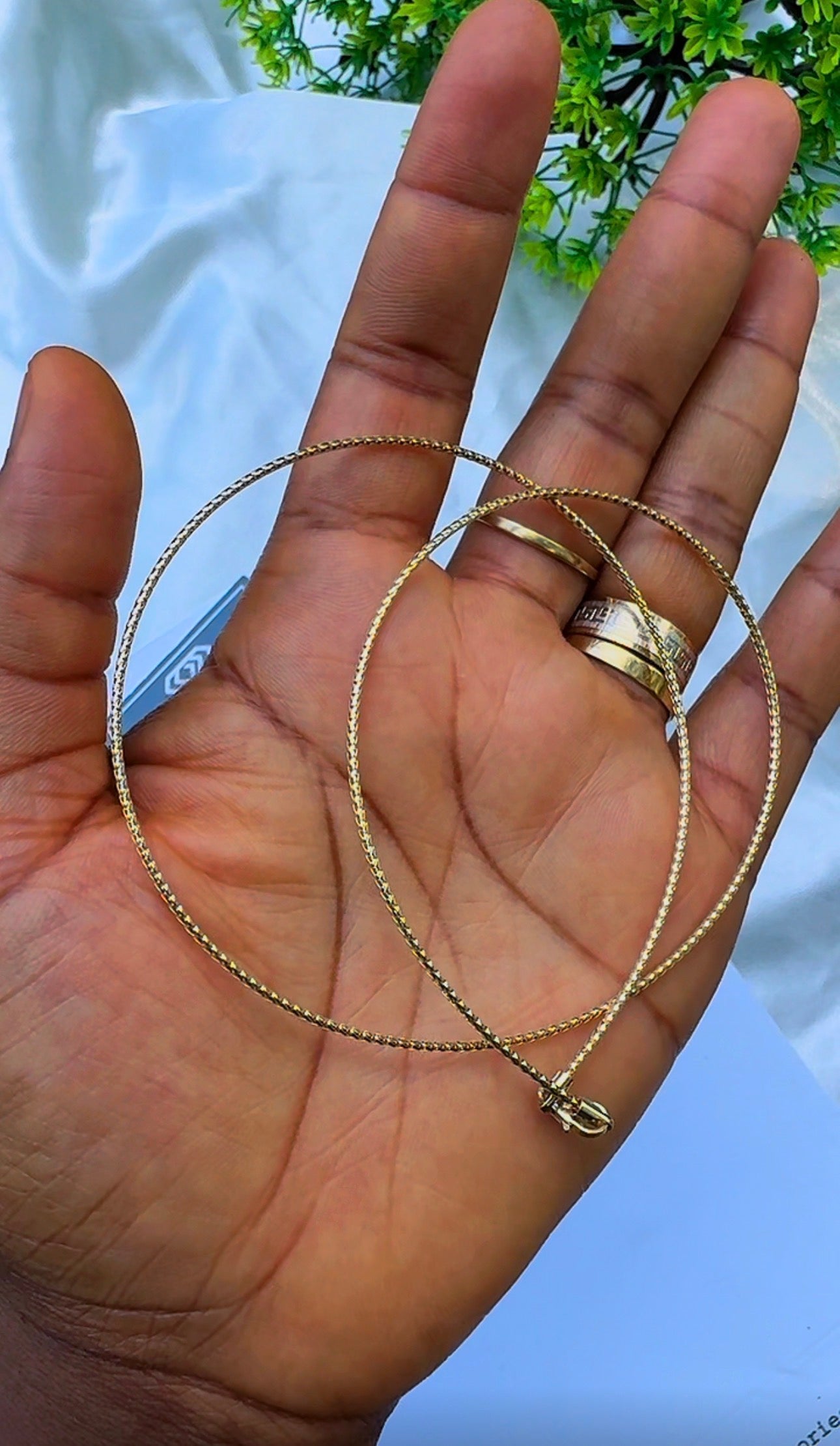 18K Solid Gold Chord Chain Necklace | 18 Inches | 2.5g (Extra)