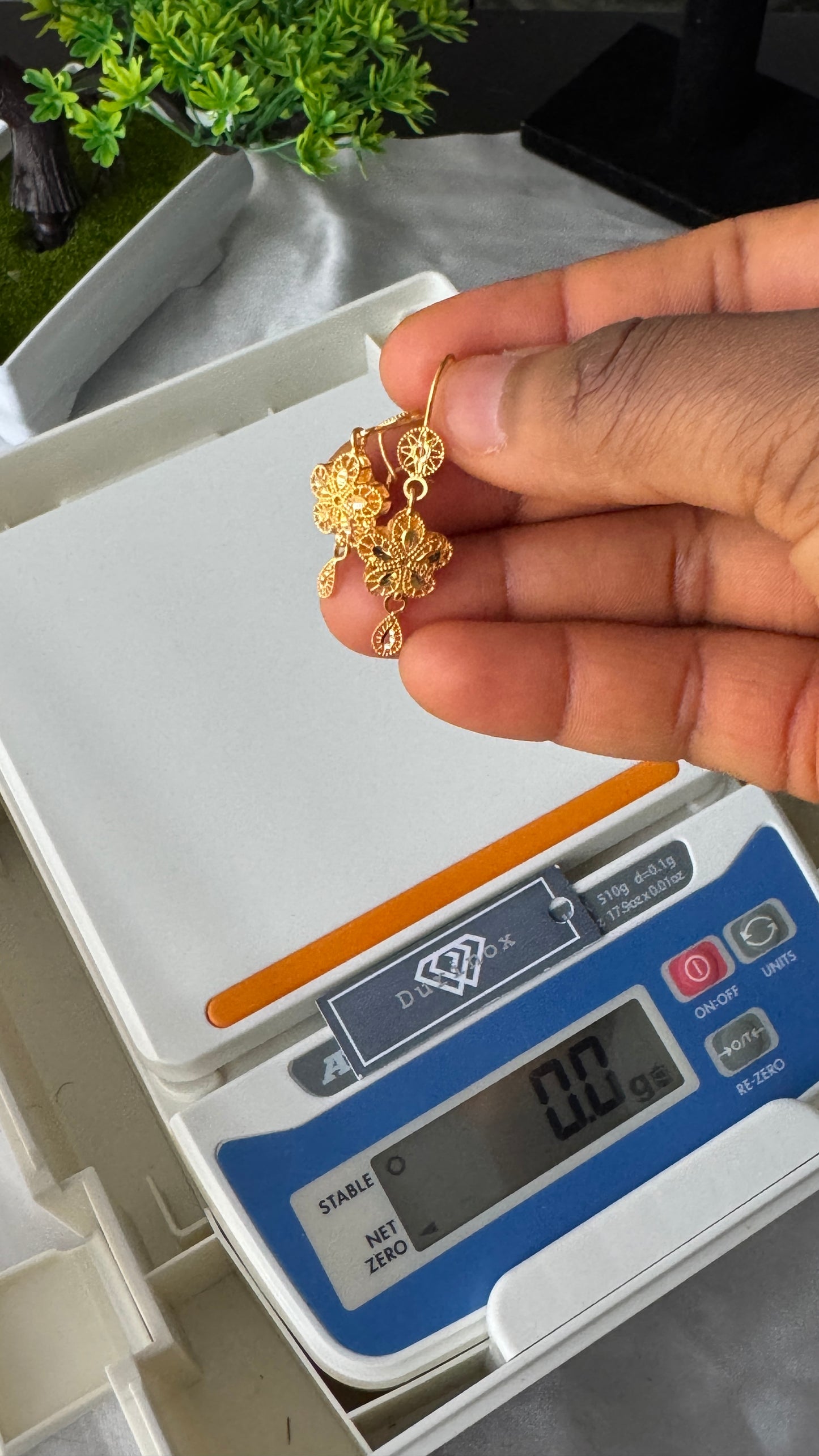 21K Solid Gold EarCuff Drop Earrings | 3.2g