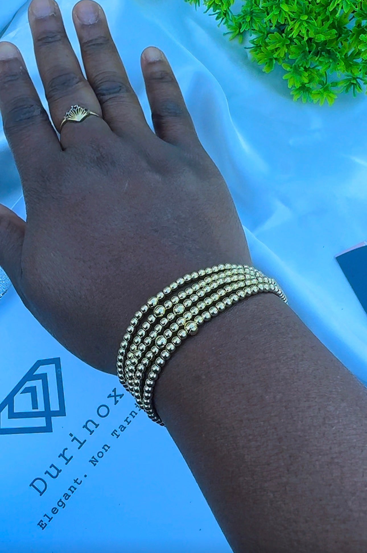 18K Solid Gold Stretchable Bangle (Shiny) | 1.9g | Small to Medium Wrists