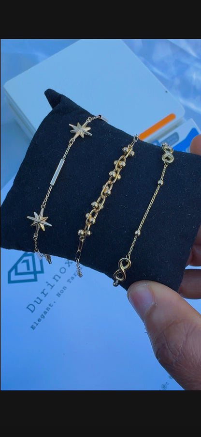 Dufagg 18K Solid Gold Bracelets 7.5 Inches