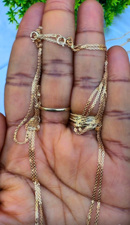 18ct Solid Gold Carpet Chain 20 Inches | Lightweight (1mm) | 1.74g