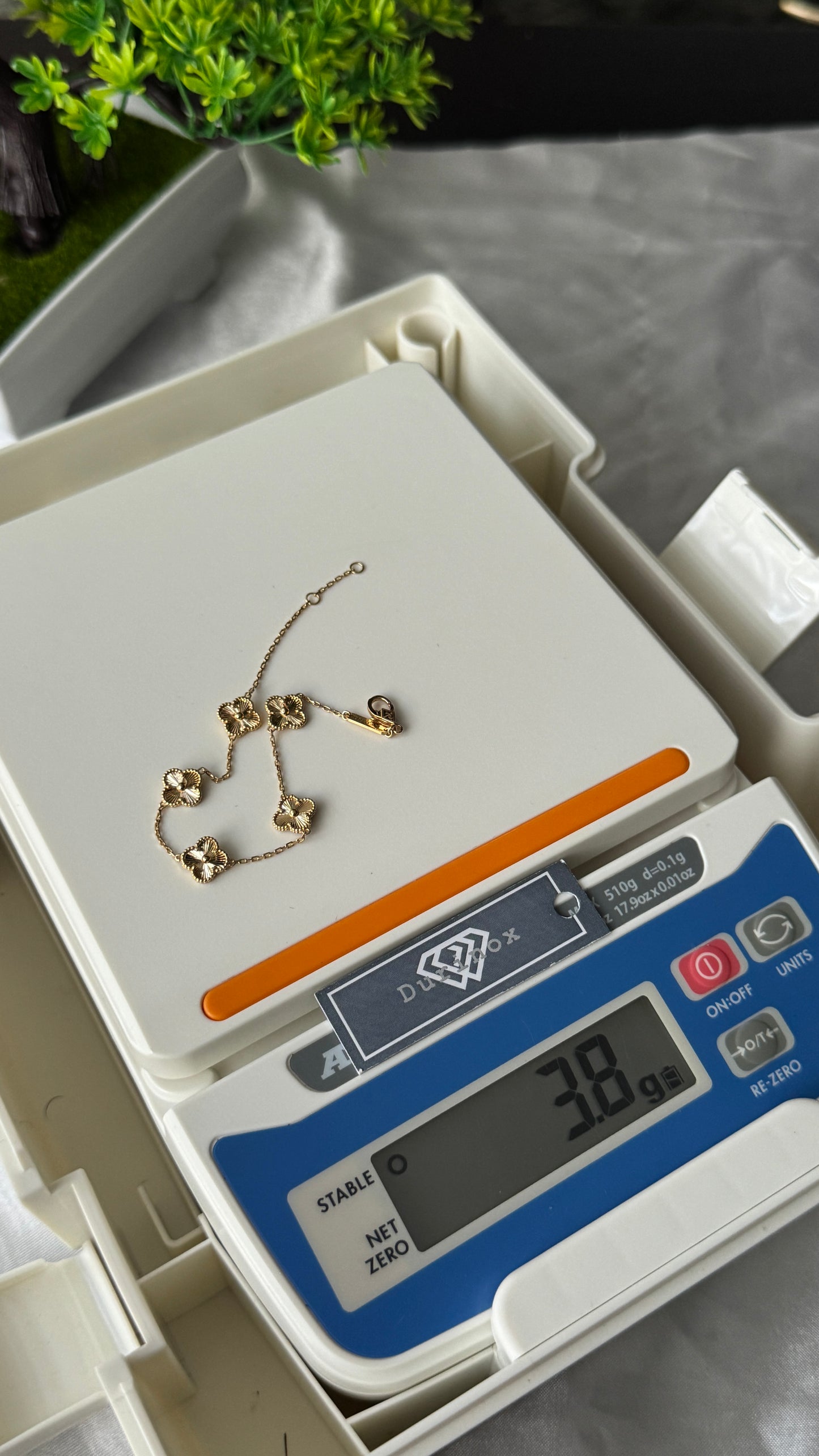 18K Solid Gold Clover Bracelet for Women – 3.8g - 8mm - 7.5 Inches