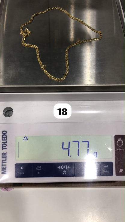 18K Solid Gold Cuban Chain Necklace 18” – 4.8g | 20” - 5.2g