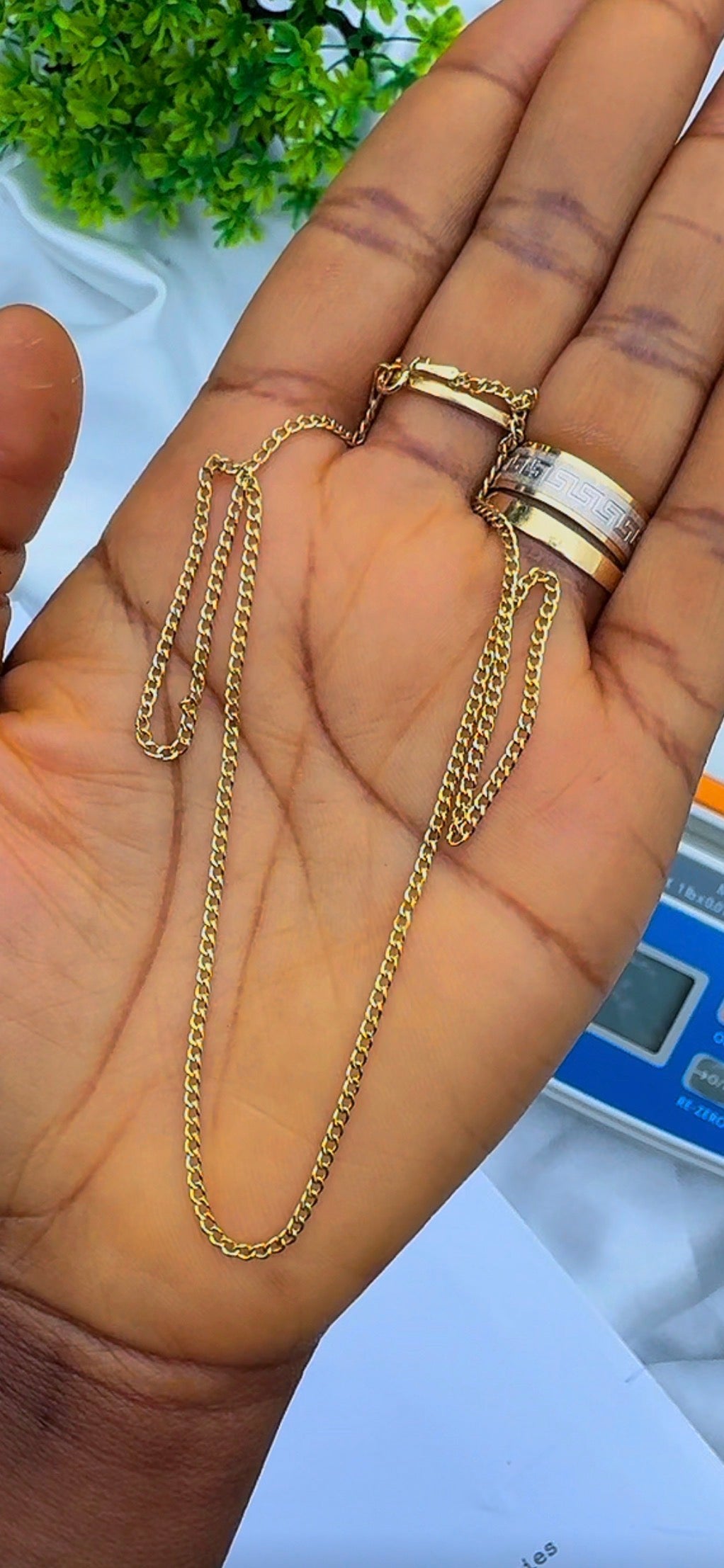 Degaatt 18ct Real Gold Cuban Chain 16 Inches