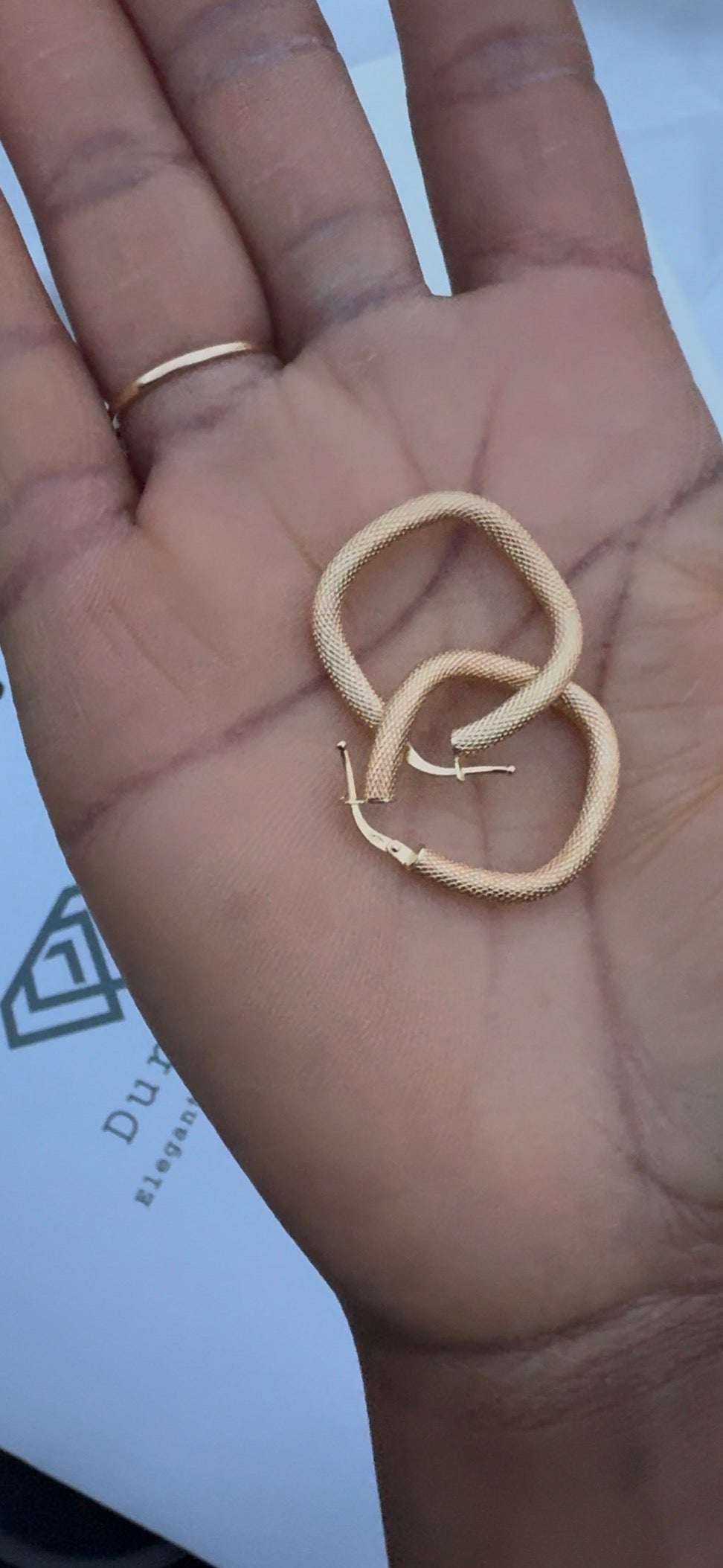 Degans 18Karat Pure Gold Hoop Earrings