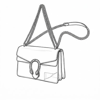 Monogram Shoulder Bag, Monogram Crossbody Flap Bag, Tiger Head Hardware Bag - LASi003