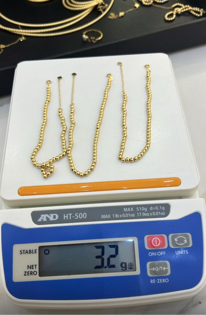 DefaJ 18 Karat Pure Gold Ball Bracelet 8inches