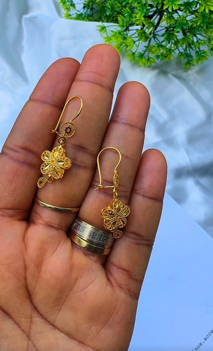 21K Solid Gold EarCuff Drop Earrings | 3.2g