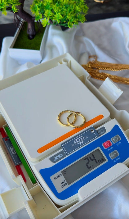 18 Karat Solid Gold Medium Hoop Earrings (3cm | 30mm) 2.3g