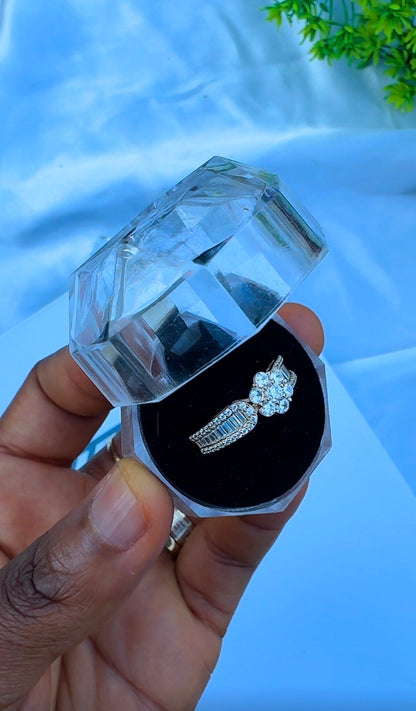 18K Solid Gold Engagement Ring For Women | Size 10 | 3.2g & 3.3g