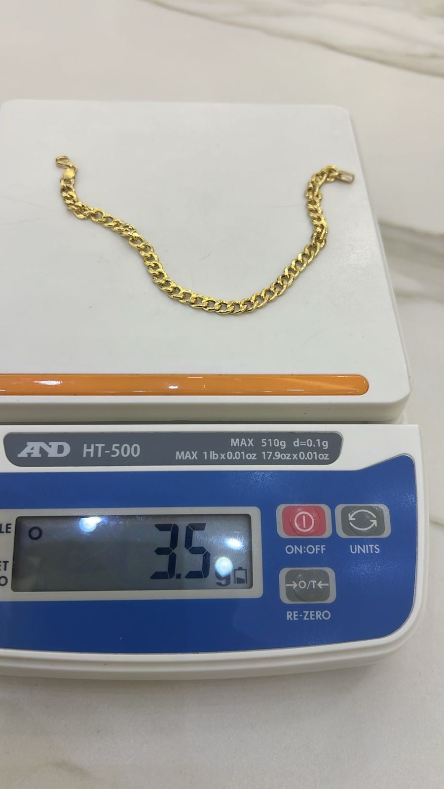Defah 18K Real Gold Cuban Bracelet 7.2inches