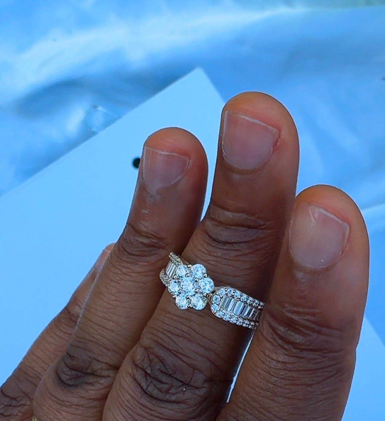 18K Solid Gold Engagement Ring For Women | Size 10 | 3.2g & 3.3g