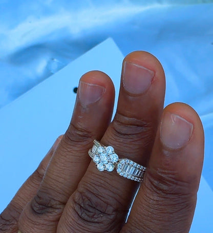 18K Solid Gold Engagement Ring For Women | Size 10 | 3.2g & 3.3g