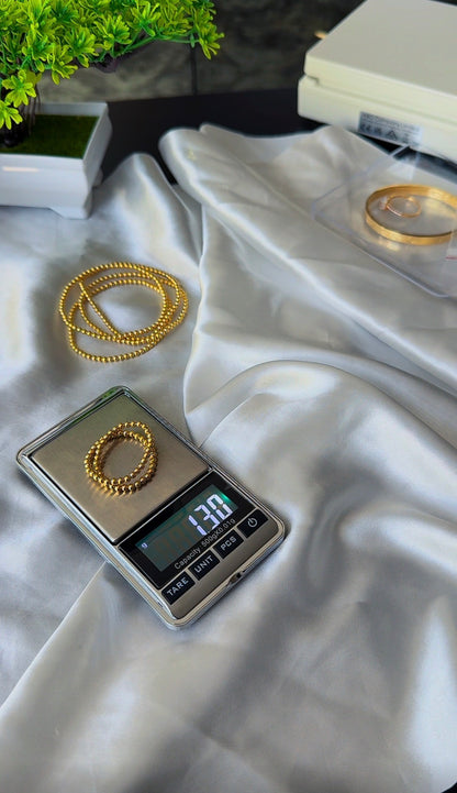 18K Solid Gold Stretchable Bangle (Shiny) | 0.9g & 1.3g | Small to Medium Wrists