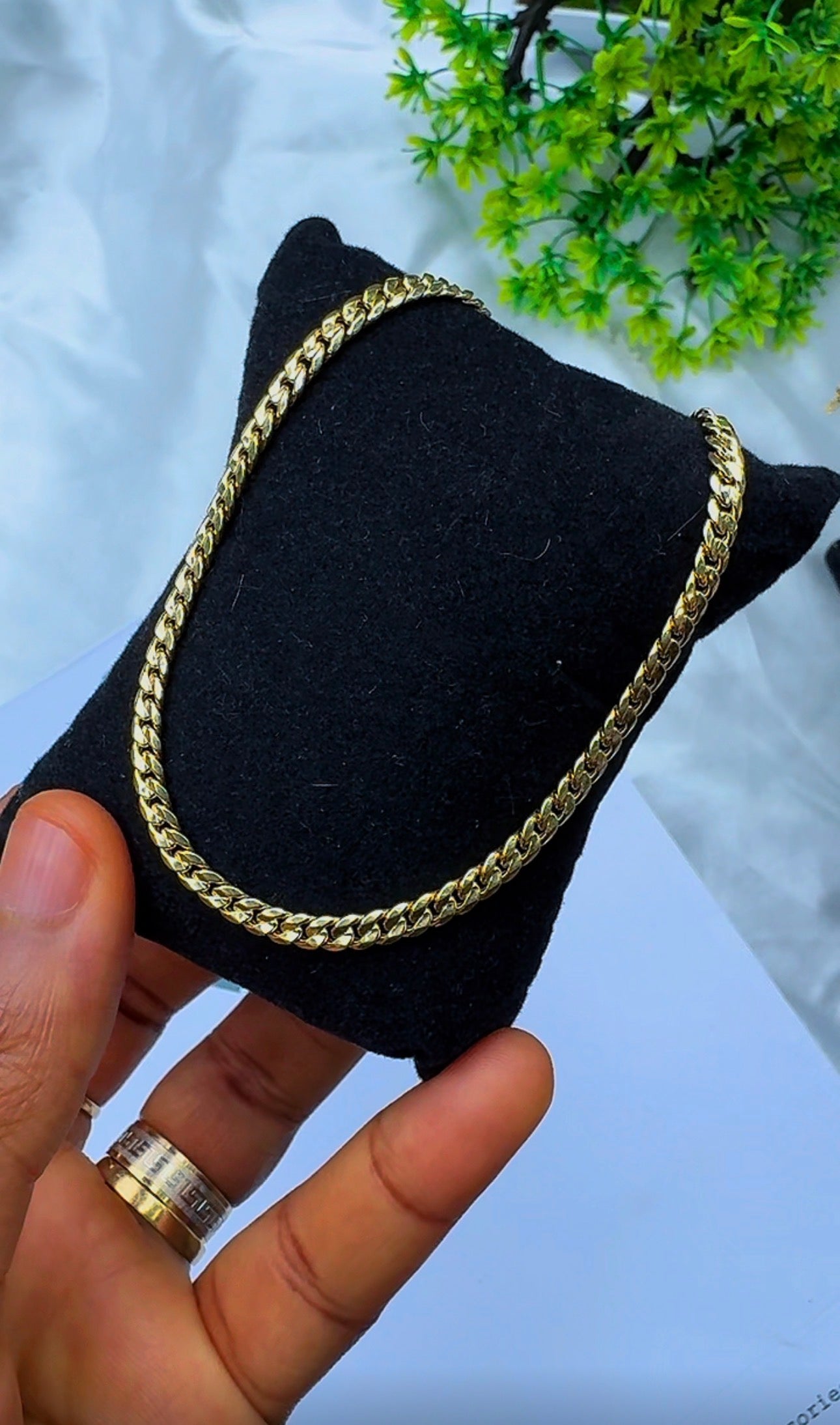 18K Solid Gold Cuban Anklet | 10 Inches | 3.4g