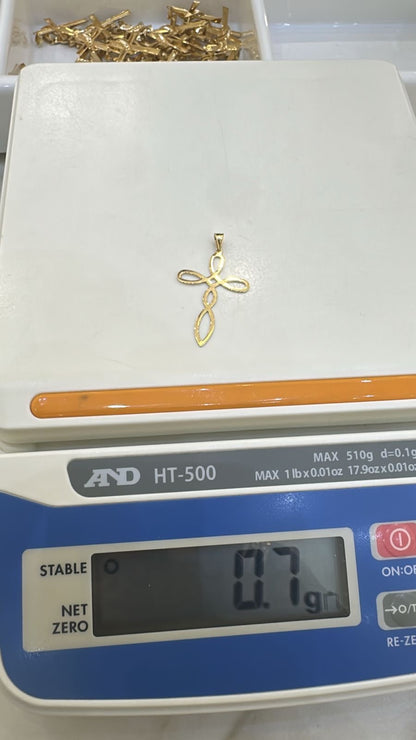 Deglac 18Karat Solid Gold Cross Pendants