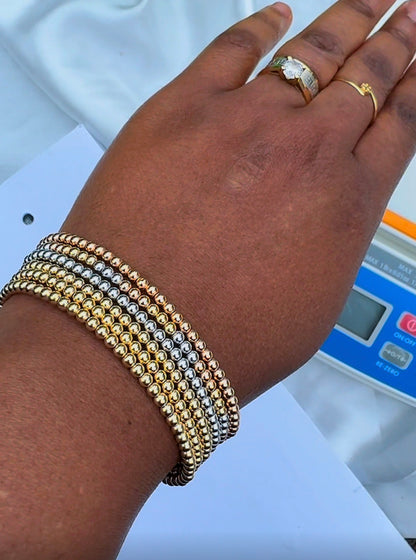 Defax 18K Real Gold Ball Bangles