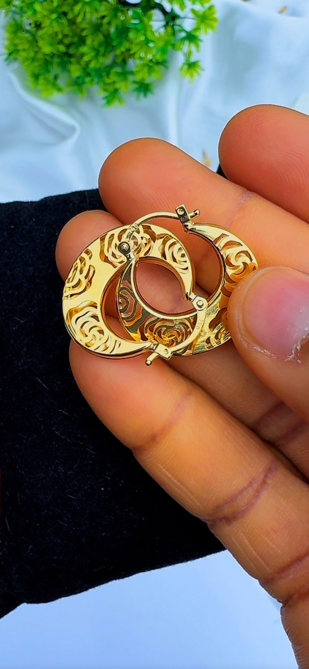 Diigad 18 Karat Solid Gold Hoop Earrings | Medium Hoops 22mm