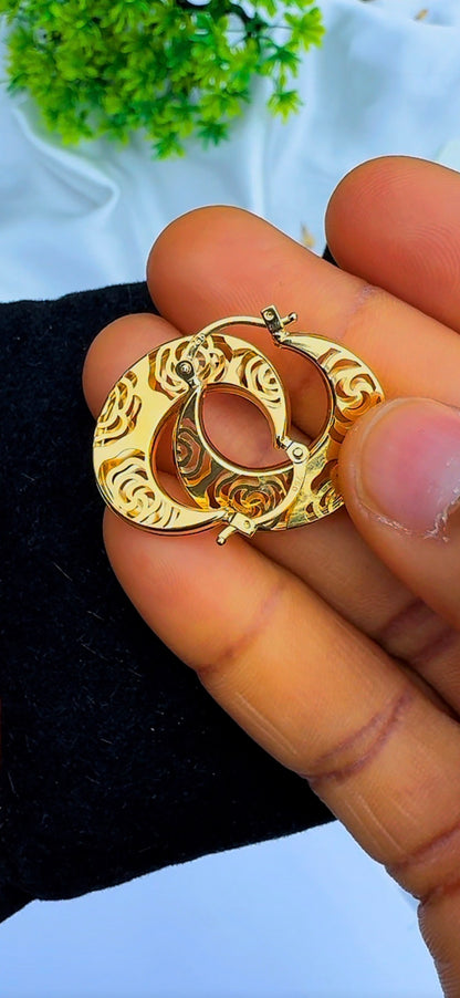 Diigad 18 Karat Solid Gold Hoop Earrings | Medium Hoops 22mm