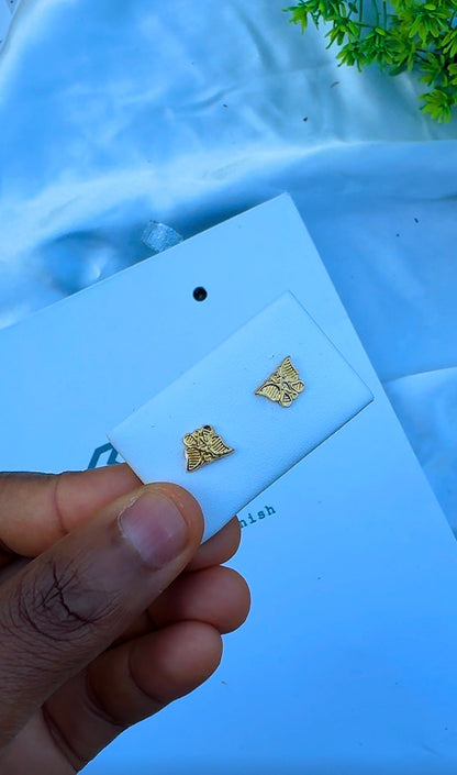 18 Karat Solid Gold Screw Stud Earrings