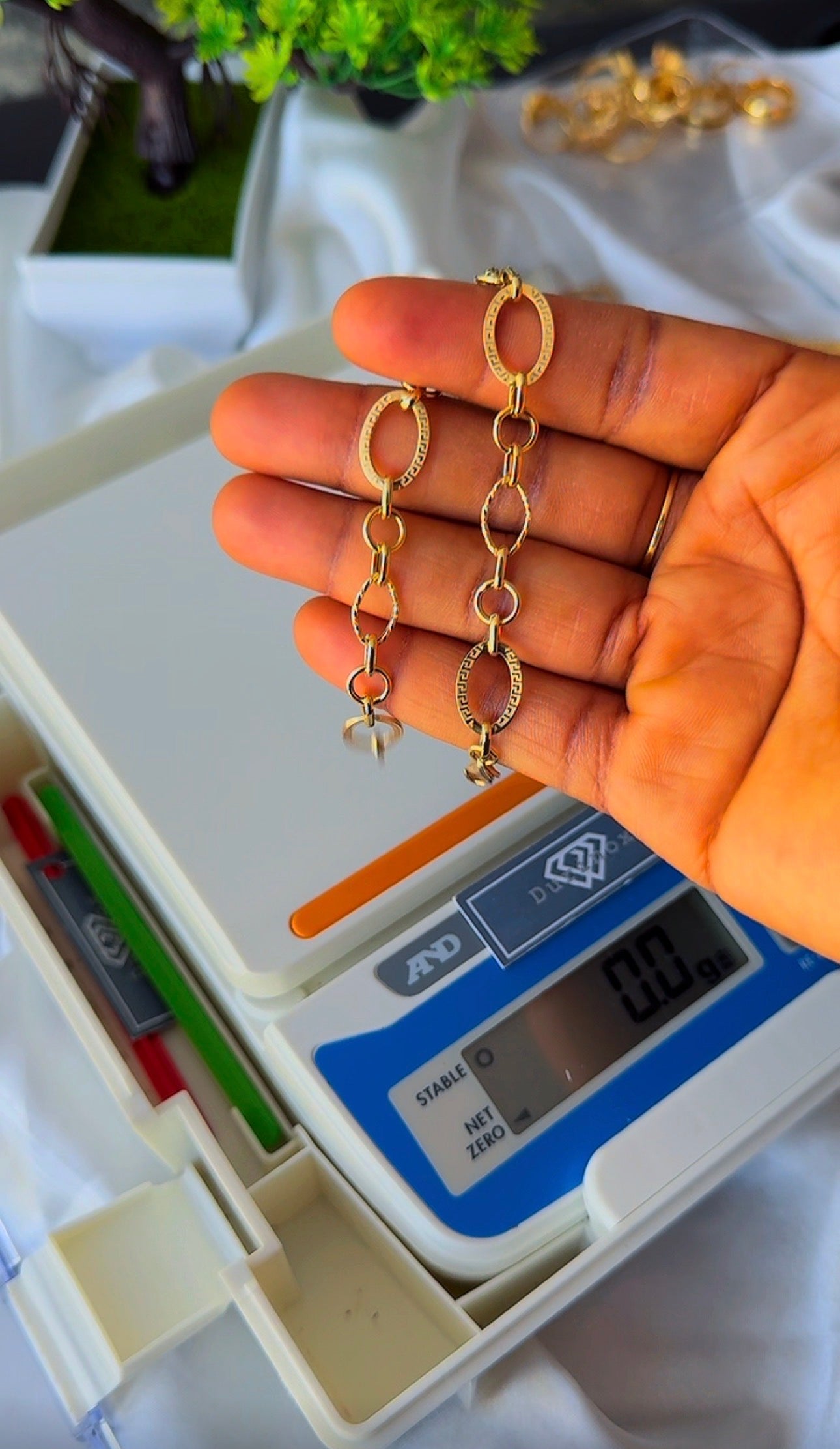 18 Karat Solid Gold Quad Chunky Bracelet 7.5 Inches (2.9g) | Medium