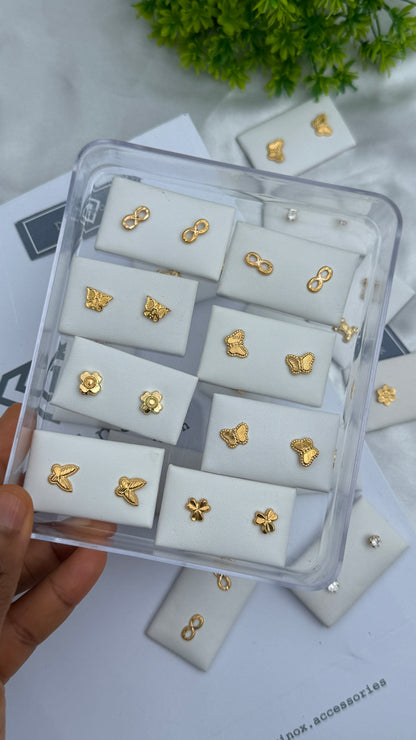 18 Karat Solid Gold Screw Stud Earrings