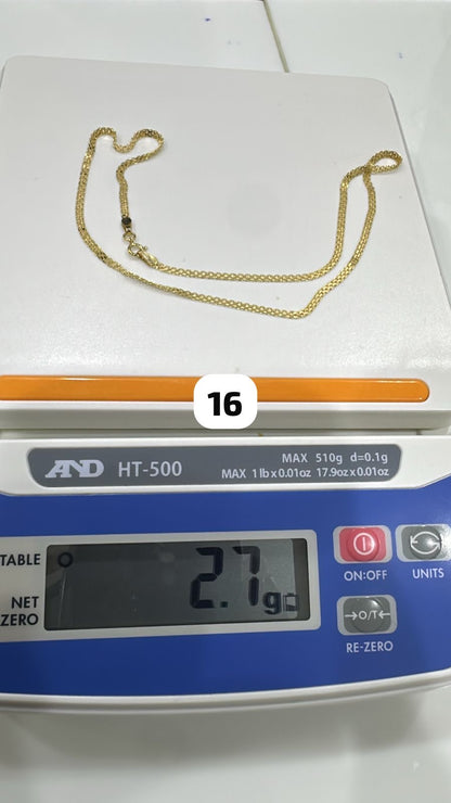 18ct Solid Gold Carpet Chain 18 - 22 Inches