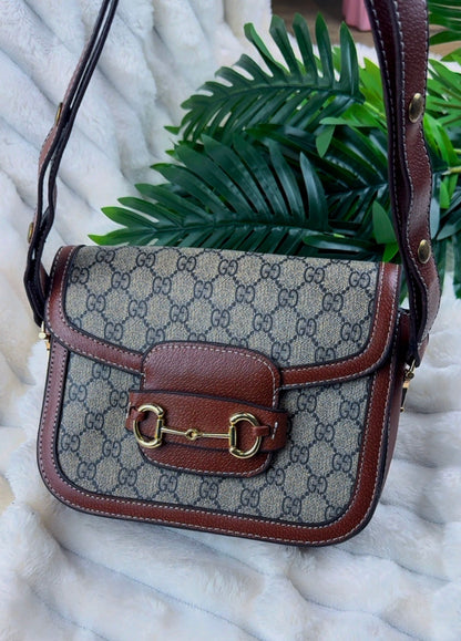 Women's Brown Monogram Pattern Bag  | LARYZ Everyday 050 | Small