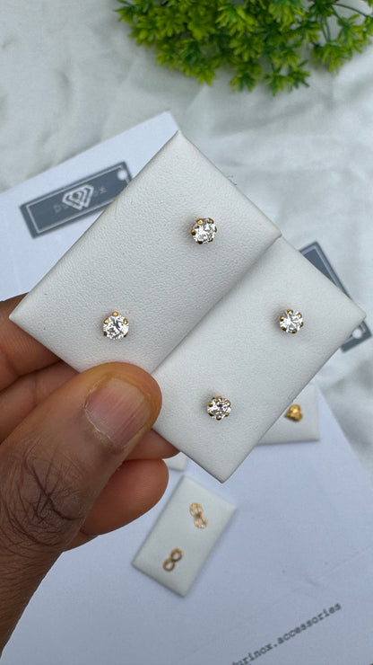 18 Karat Solid Gold Screw Stud Earrings
