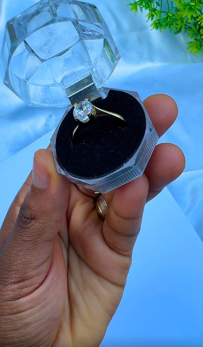18K Solid Gold Engagement Ring For Women | Sizes 8 & 9