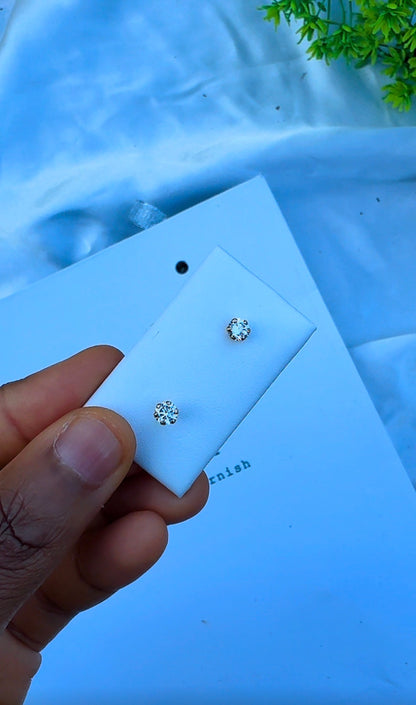 18 Karat Solid Gold Screw Stud Earrings