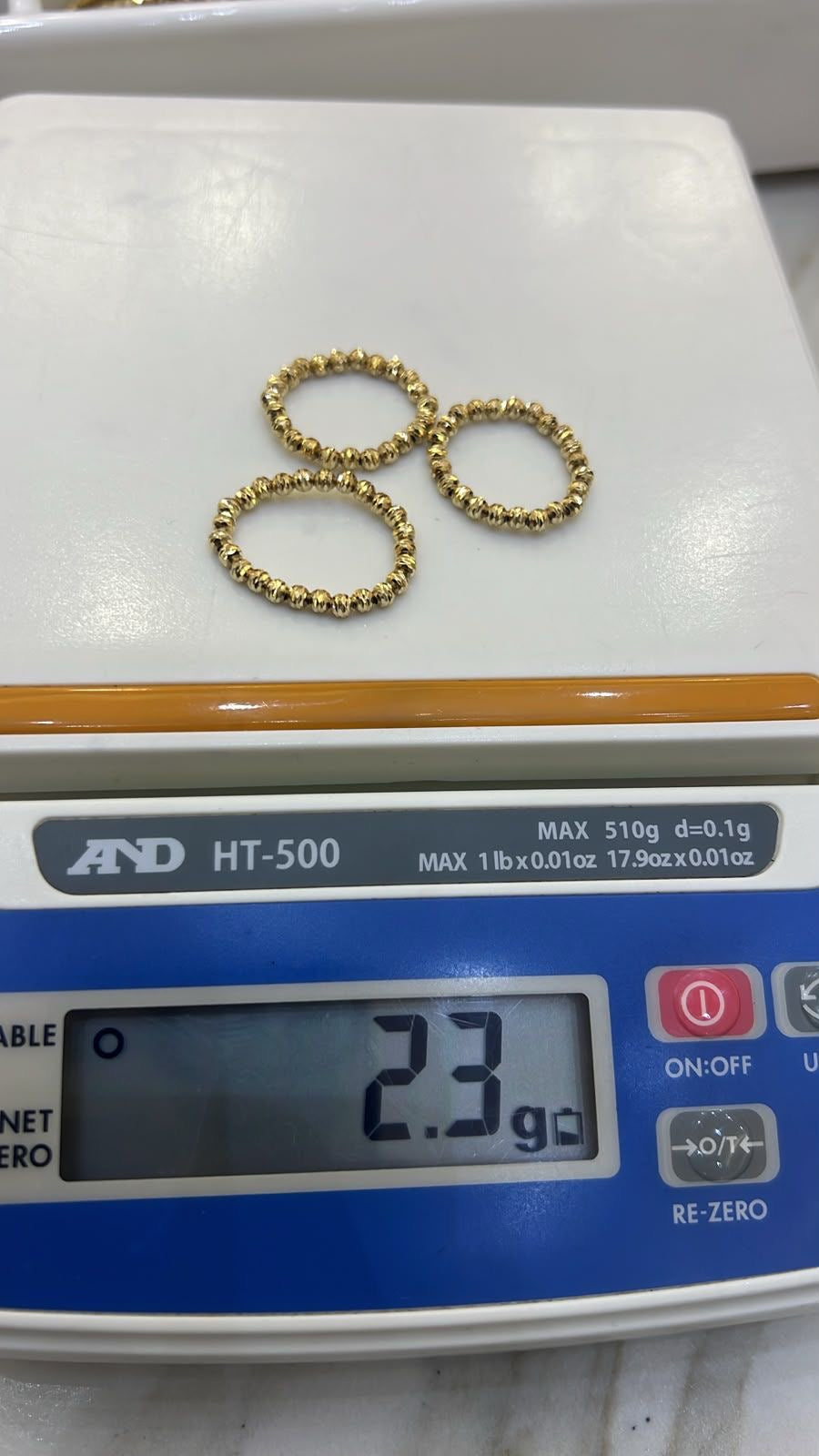 18k Solid Gold Diamond Cut Stretchable Rings | 0.8g