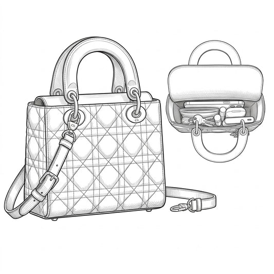 Genuine Quilted Cannage Lambskin with Goatskin Lining Structured Micro Bag - LASi001