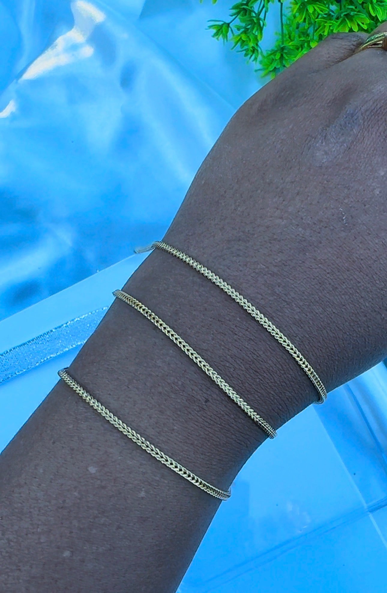18K Pure Gold Franco Bracelets 7.5 Inches