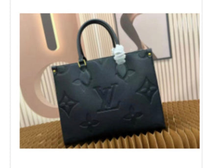 Monogram Big Structured Genuine Leather Tote Bag | LASi016