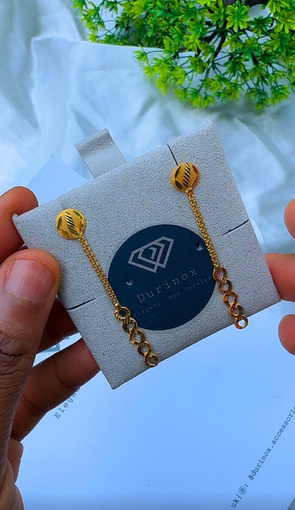 21ct Solid Gold Infinity Drop Stud Earrings | 2.5g