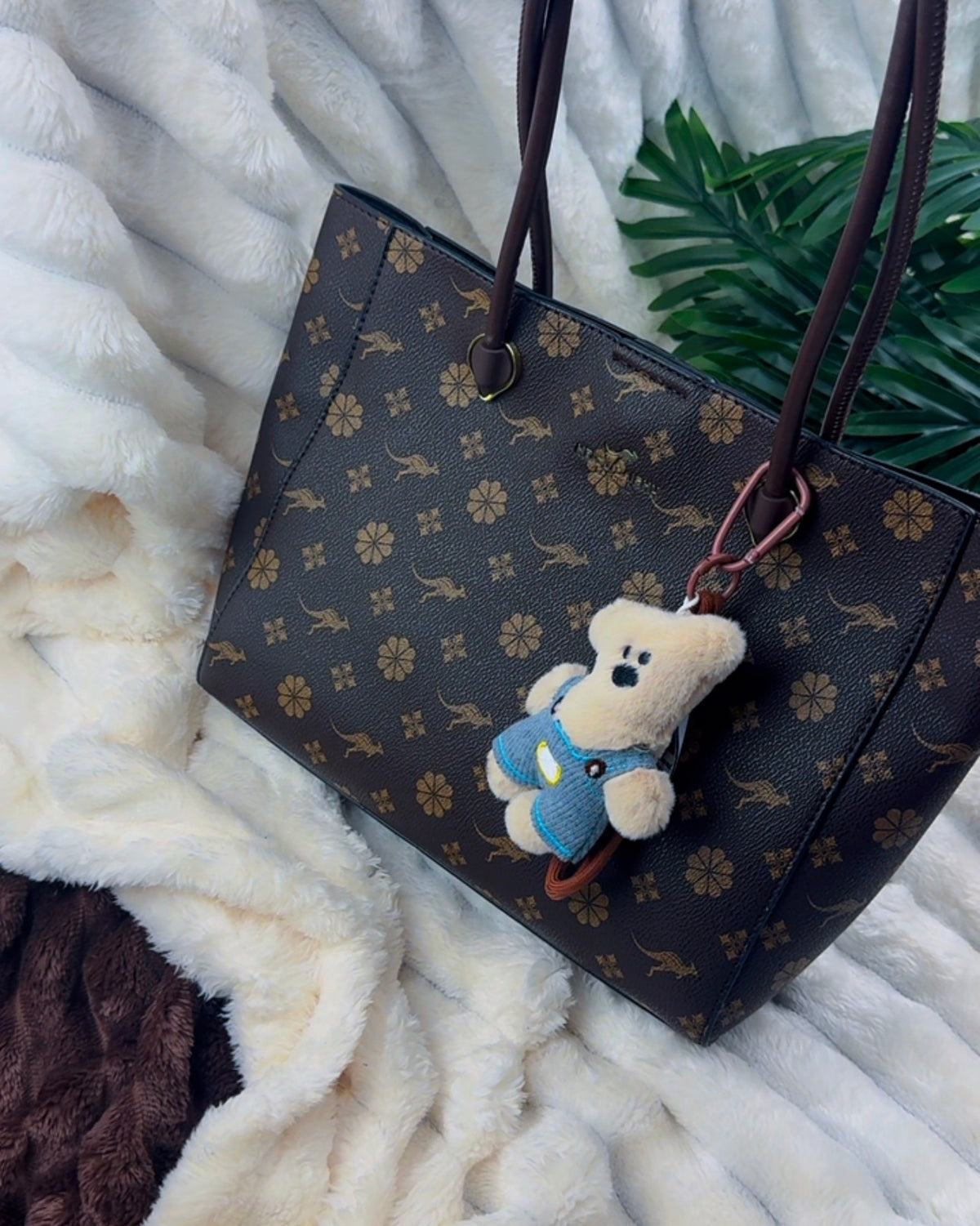 MEIELIDAI SHU Floral & Kangaroo Print Tote Bag  | LARYZ Everyday 041 | Big
