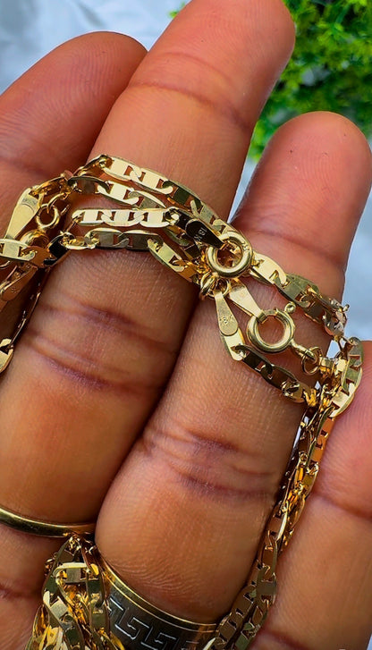 18K Solid Gold Blade Chain | 18”-3.8g | 20”-4.2g