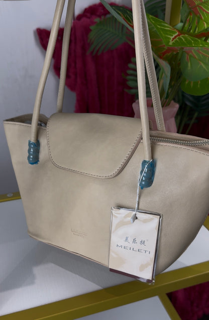 Biege Smooth Shoulder Bag | LARYZ Everyday - 026 | Medium to Big