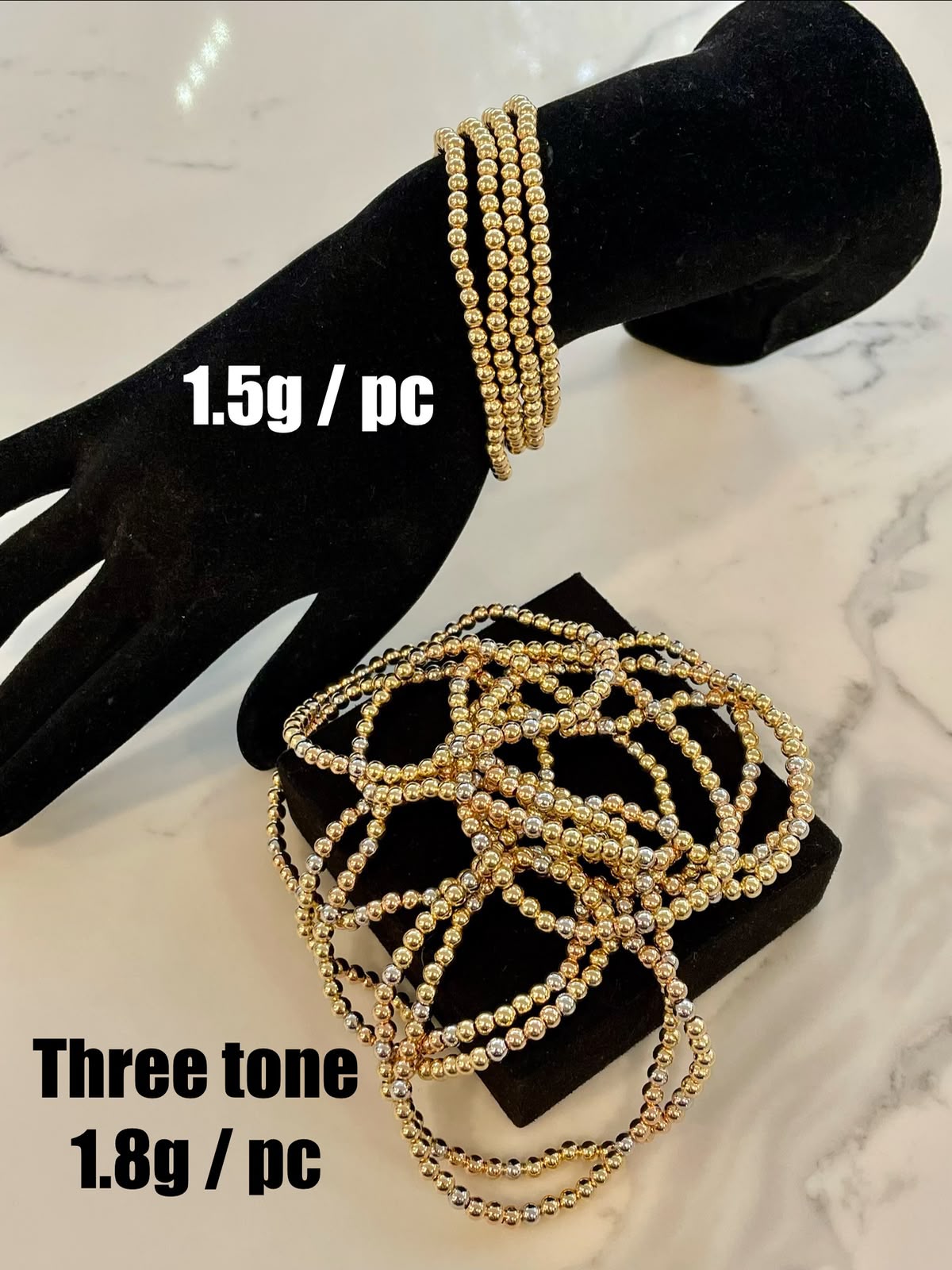 18K Solid Gold Stretchable Bangle (Shiny) | 0.9g & 1.3g | Small to Medium Wrists