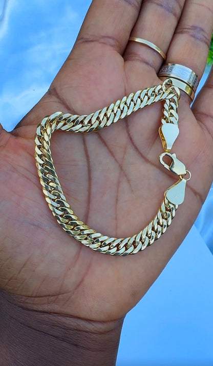 18K Solid Gold Cuban Bracelet – 8 Inches - 5.7g