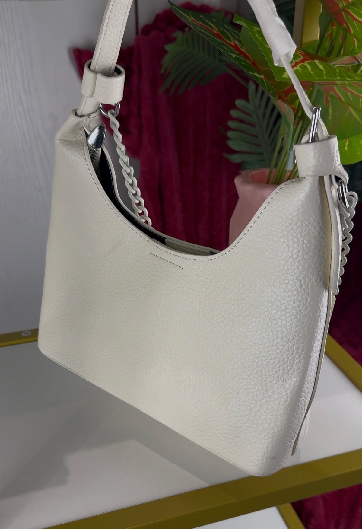 Cavella White Shoulder Handbag With Chain | LARYZ Everyday - 035 | Medium