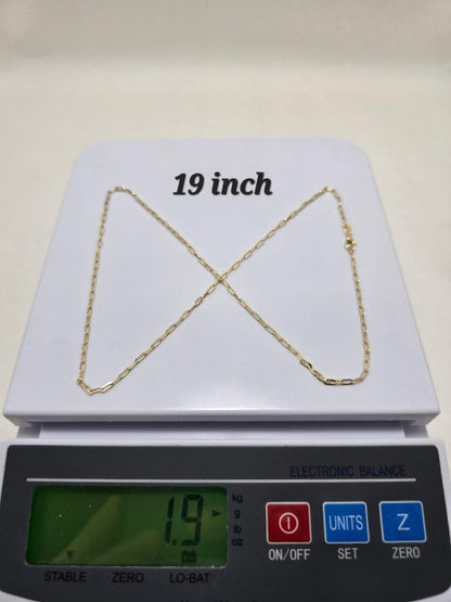 Defad 18K Pure Gold Chain Necklace 18 Inches