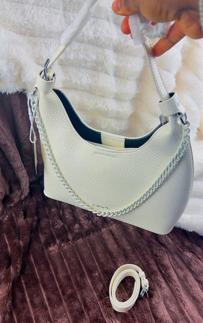 Cavella White Shoulder Handbag With Chain | LARYZ Everyday - 035 | Medium