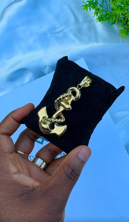 18K Solid Gold Anchor Pendant | Genuine Gold (Extra) Nautical Charm | 3.92g