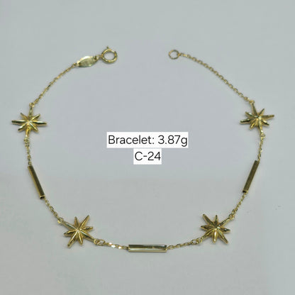 Deegacc 18K Real Gold Bracelet 7.5 Inches