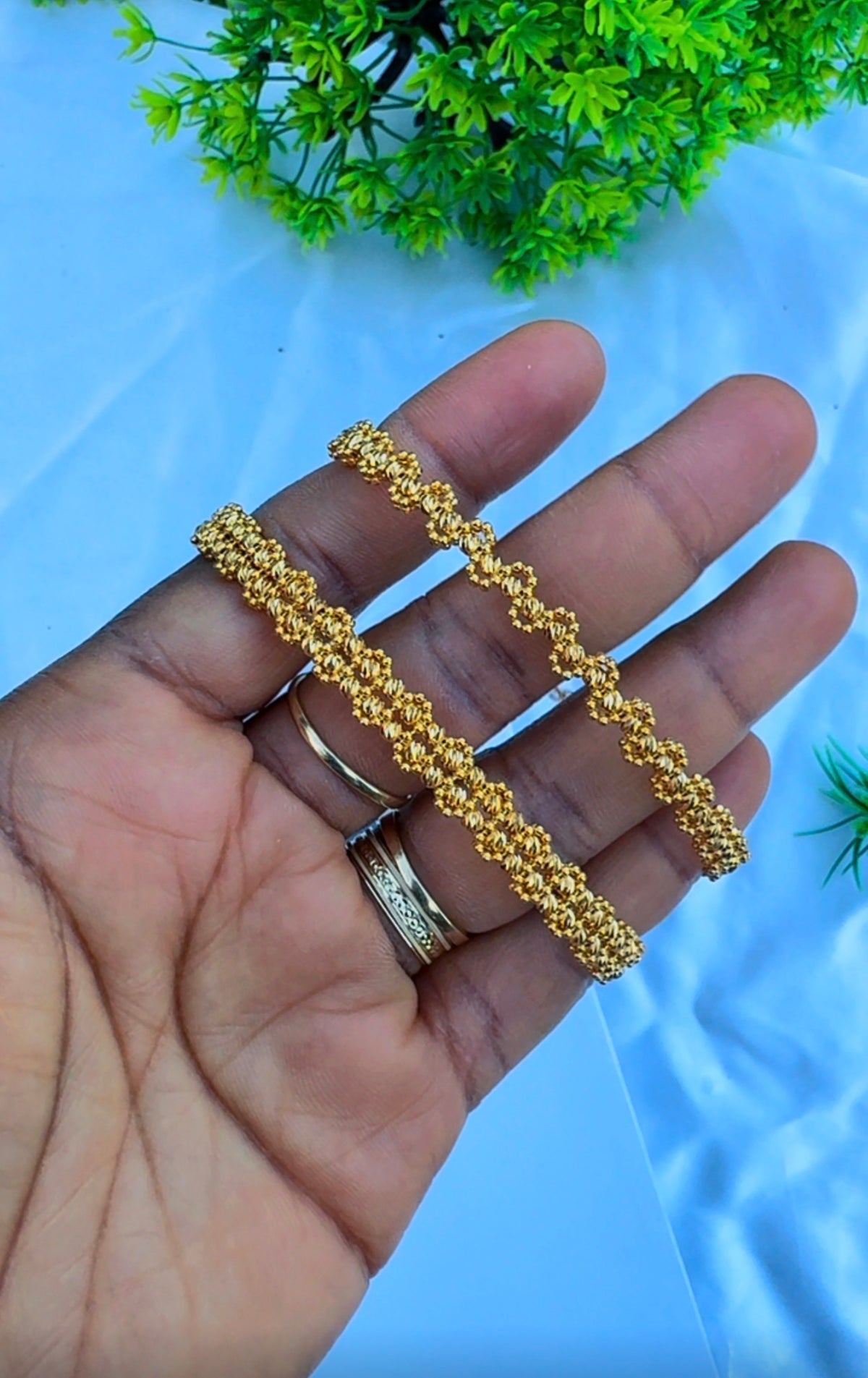 21 Karat Real Gold Bangles With Extension - 8 Inches | 8.3g | 12.2g